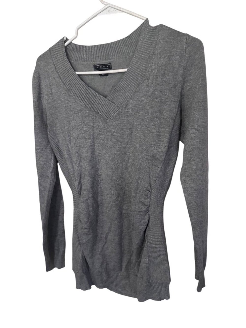 Metaphor gray v-neck sweater size M